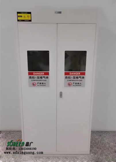 濰坊淄博濟寧實驗室智能全鋼氣瓶柜 醫用單雙三瓶帶報警器